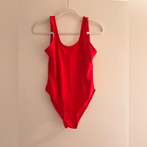 Bright red Bay watch red one piece swimsuit